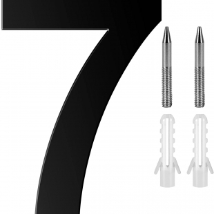 8 Inch Floating House Numbers, 304 Stainless Steel Modern House Numbers for Outside Black Home Address Number Easy to Install